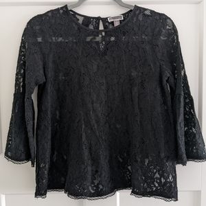 Chelsea28 Black Lace Top Size Small